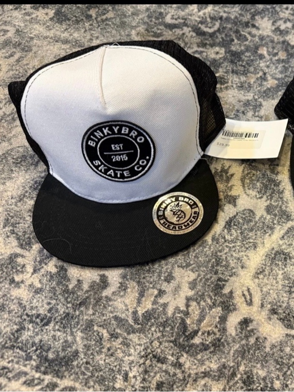 BinkyBro Kids Black & White Trucker Hat